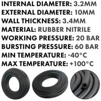 3.2mm 1/8 ID heavy duty leak off pipe 1m roll